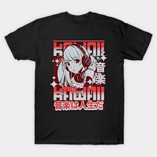 Kawaii Girl Retro Music T-Shirt